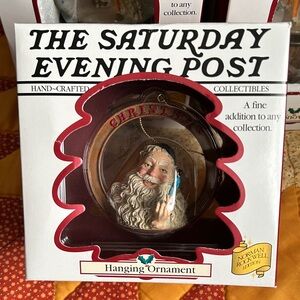 Saturday Evening Post Norman Rockwell Edition Santa Ornament with Accents